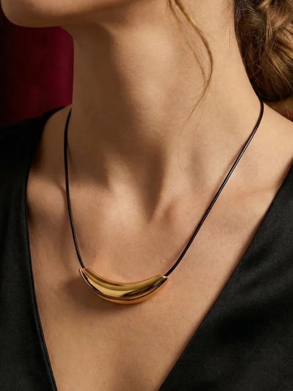 New Revolve Jenna Slider Geometric Necklace ~ Gold Plated Necklace - Picture 5 of 16
